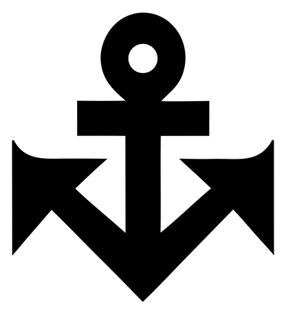Blocky Anchor Zigzag Mark #ffffff/#000000