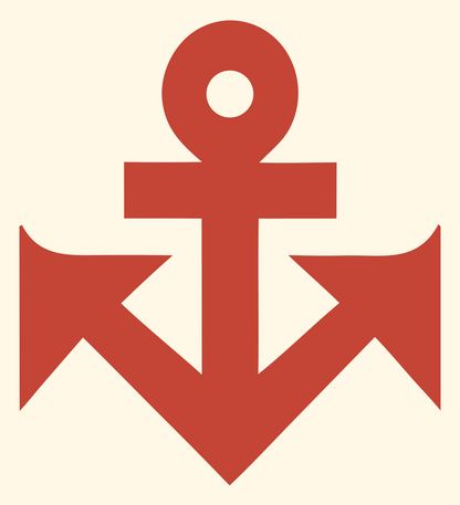 Blocky Anchor Zigzag Mark #fff8e7/#c44536
