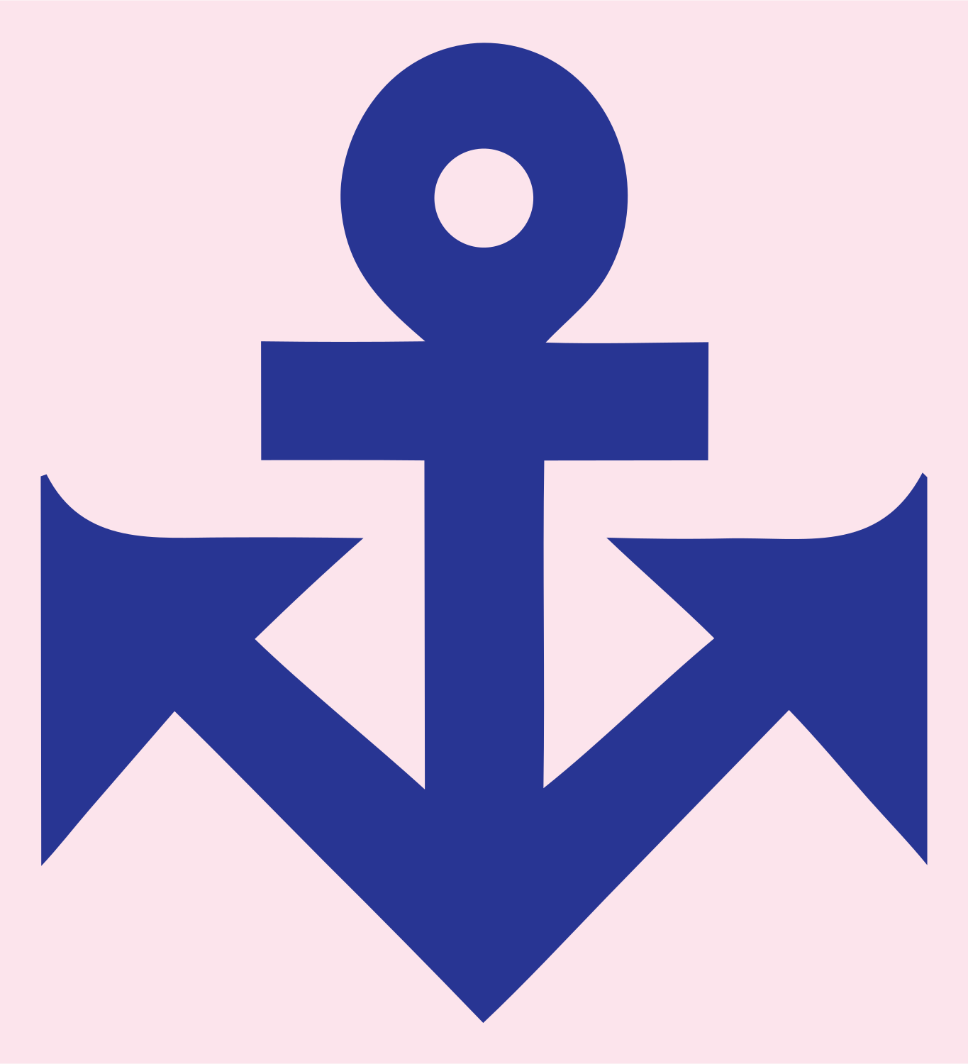 Blocky Anchor Zigzag Mark #fce4ec/#283593