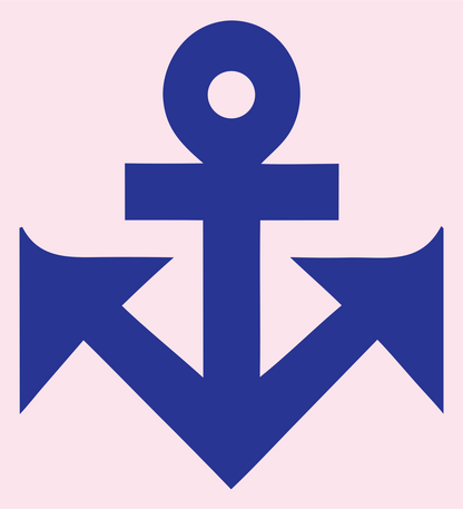 Blocky Anchor Zigzag Mark #fce4ec/#283593