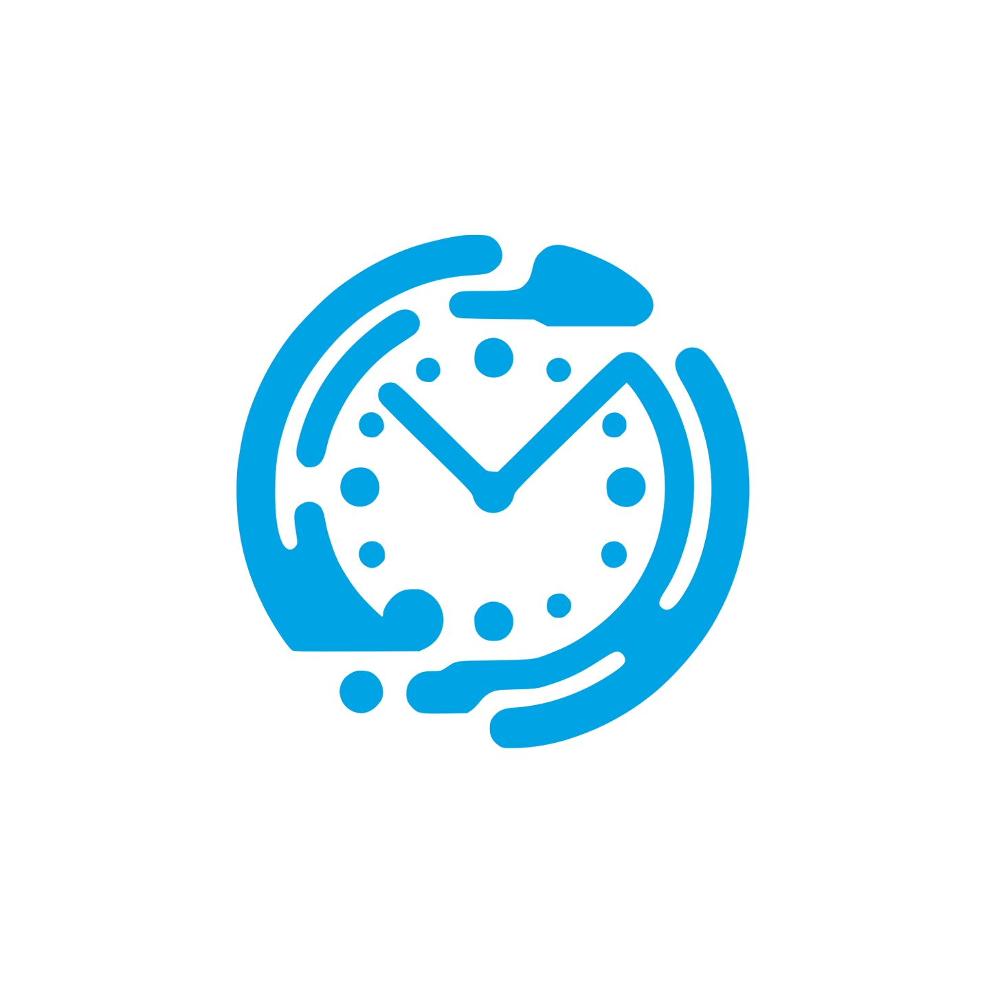 Abstract Clock Logo #00a3e4