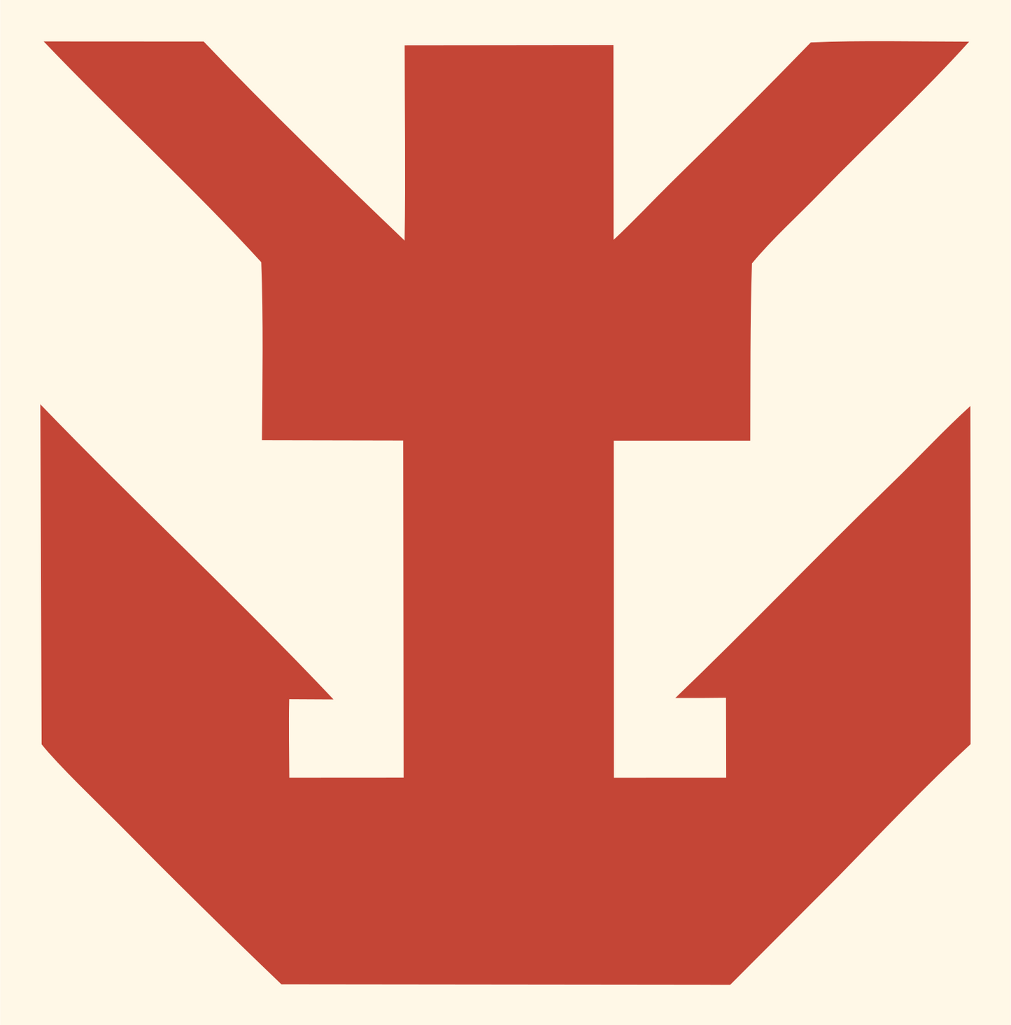 Chunky Anchor Crown Mark #fff8e7/#c44536