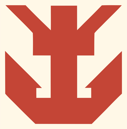 Chunky Anchor Crown Mark #fff8e7/#c44536