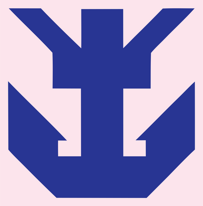 Chunky Anchor Crown Mark #fce4ec/#283593