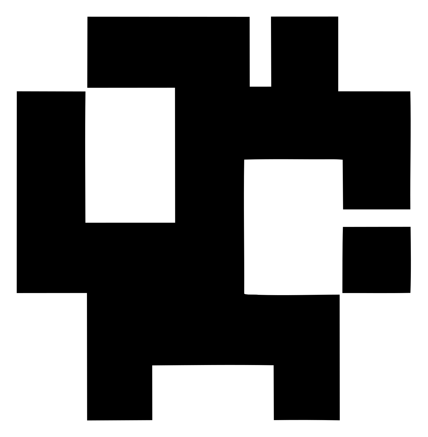 Blocky Anchor Pixel Mark #ffffff/#000000