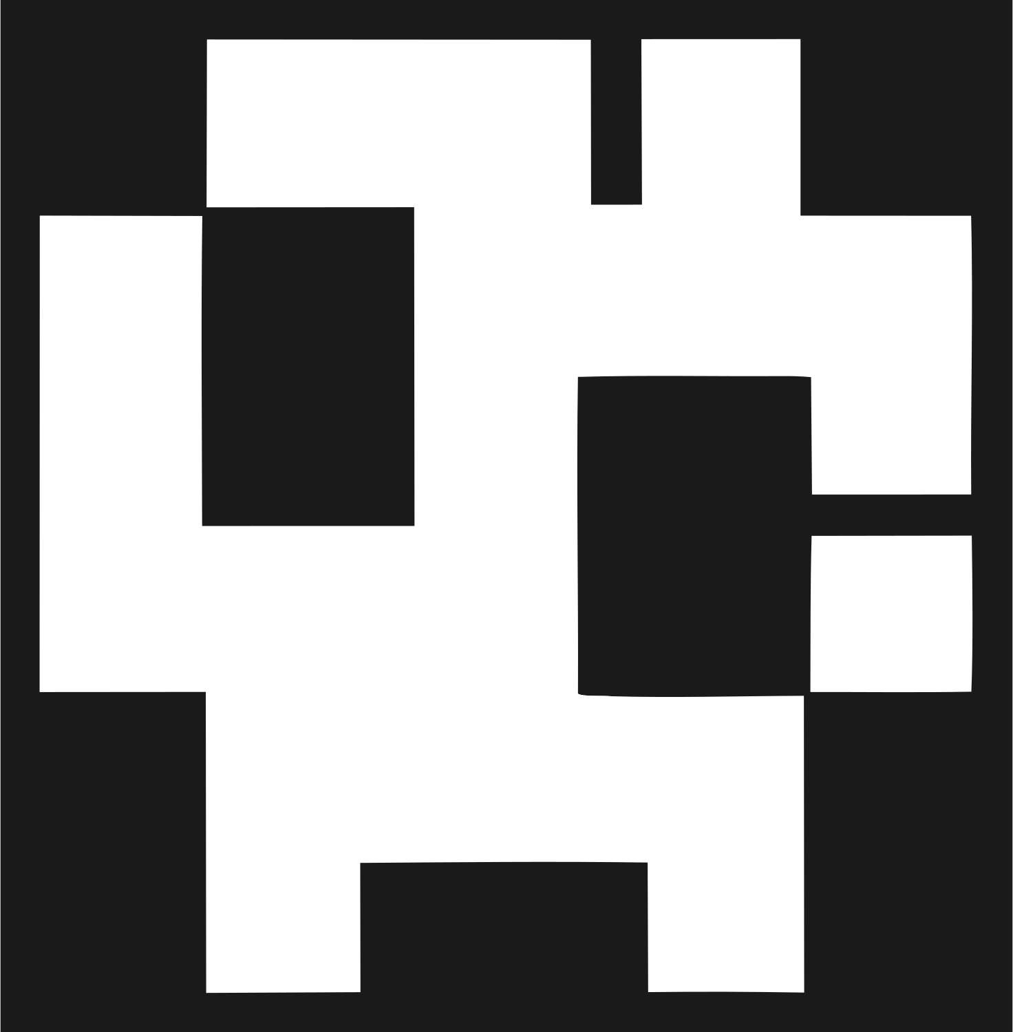 Blocky Anchor Pixel Mark #1a1a1a/#ffffff