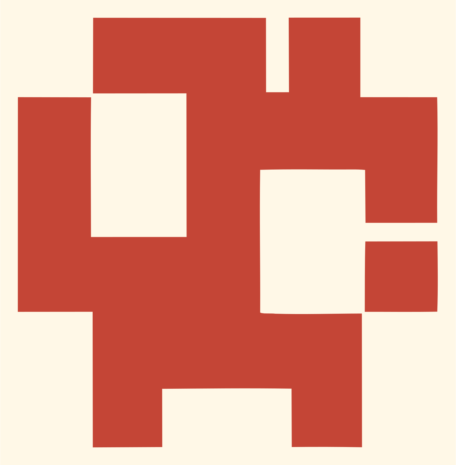 Blocky Anchor Pixel Mark #fff8e7/#c44536