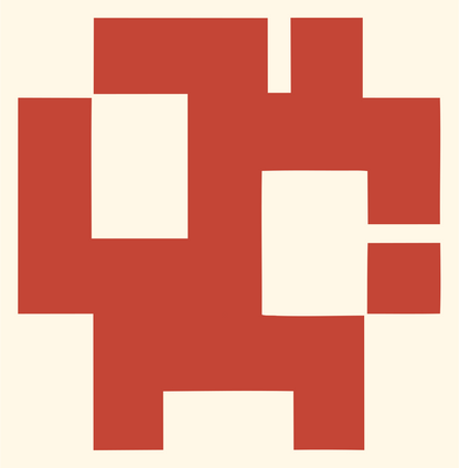 Blocky Anchor Pixel Mark #fff8e7/#c44536