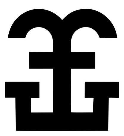 Blocky Anchor Cross Emblem #ffffff/#000000