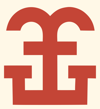 Blocky Anchor Cross Emblem #fff8e7/#c44536