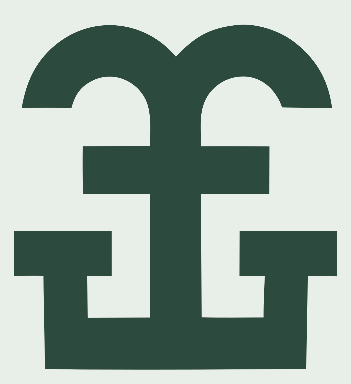 Blocky Anchor Cross Emblem #e8efe9/#2d4a3e