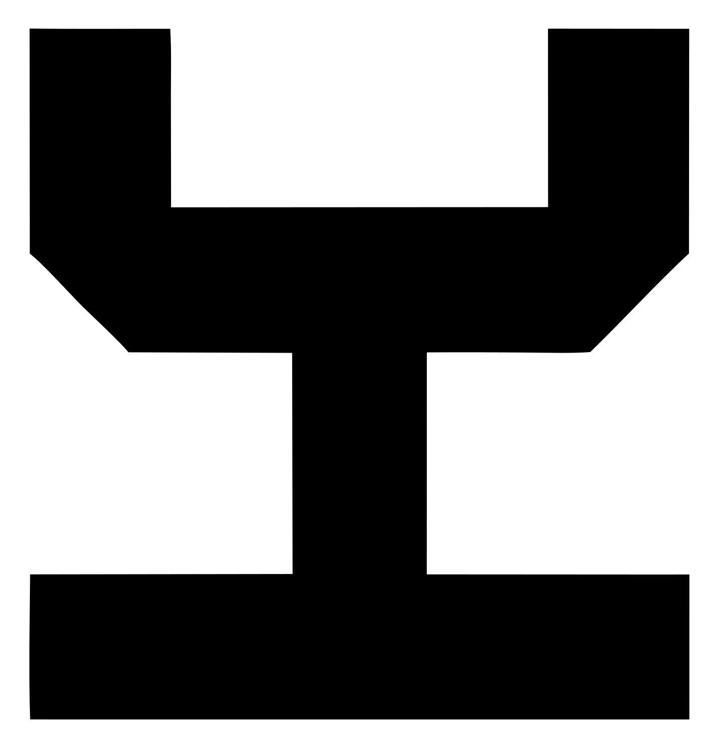 Blocky Anchor Flat Icon #ffffff/#000000