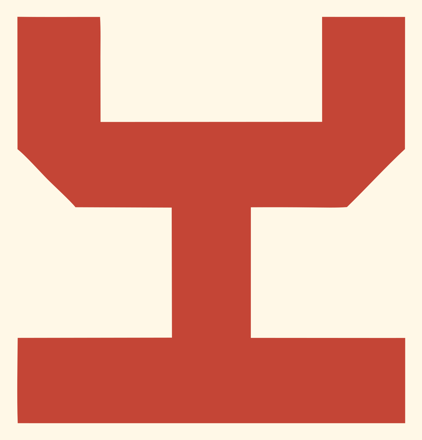 Blocky Anchor Flat Icon #fff8e7/#c44536