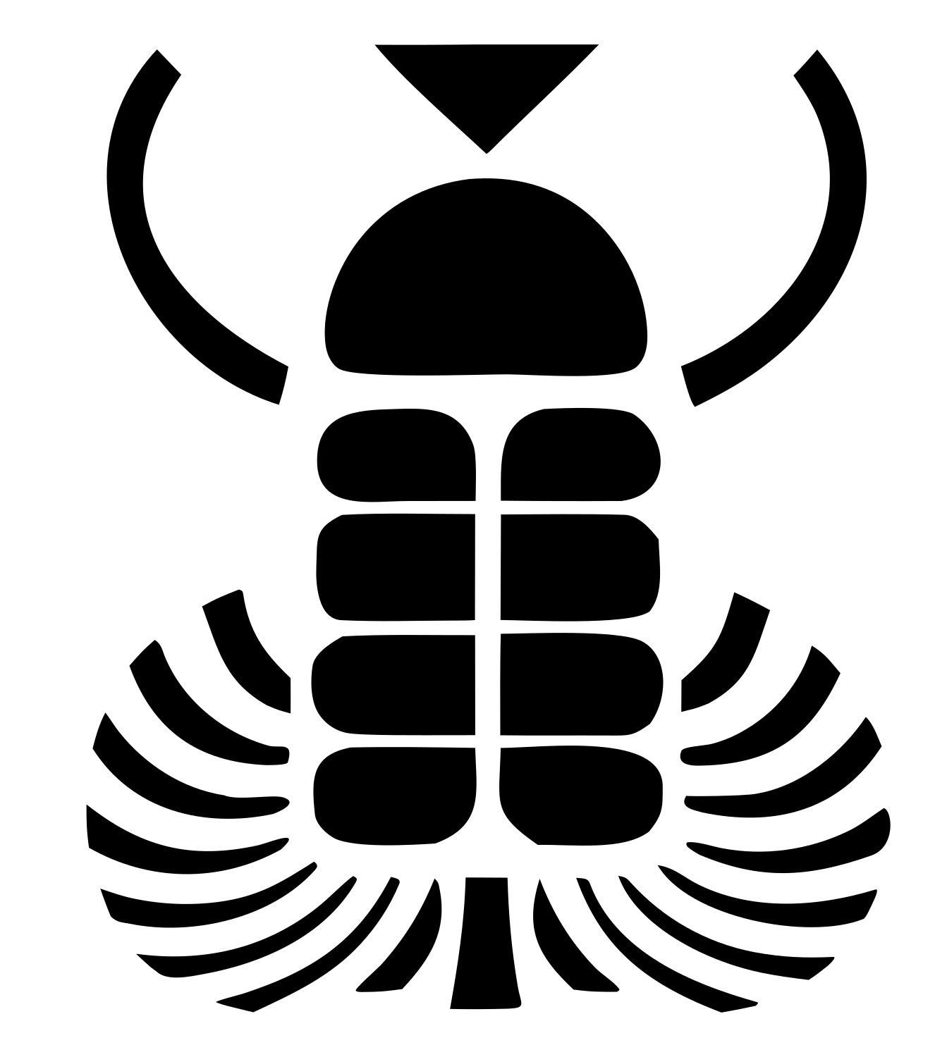 Geometric Trilobite Beetle Mark #ffffff/#000000