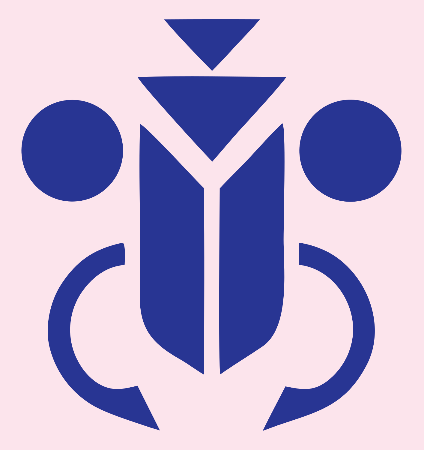 Geometric Beetle Symmetry Mark #fce4ec/#283593