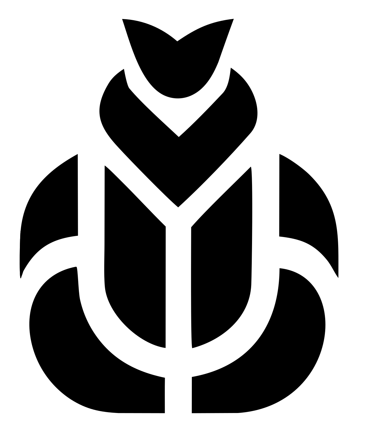 Bold Scarab Beetle Icon #ffffff/#000000