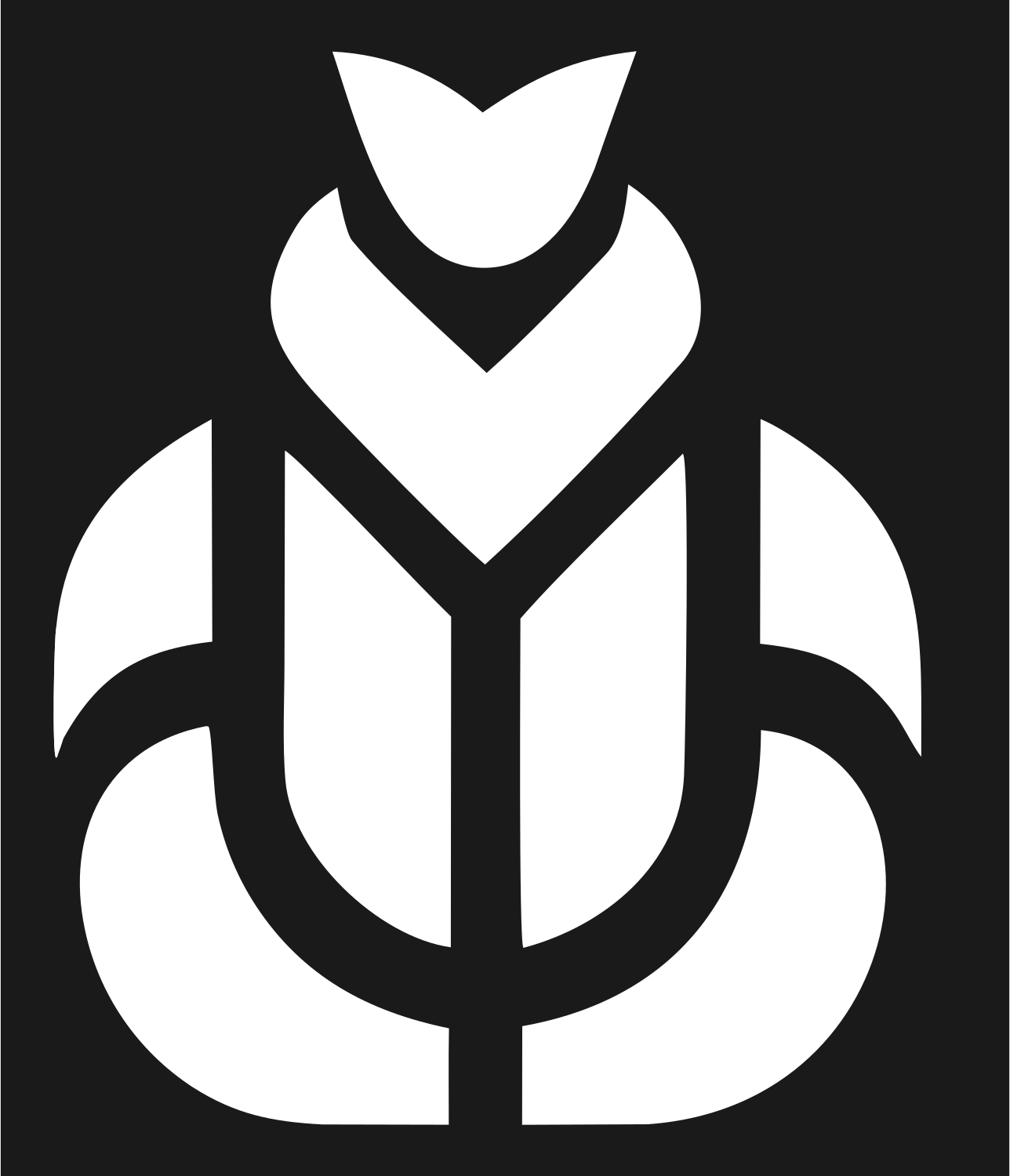 Bold Scarab Beetle Icon #1a1a1a/#ffffff