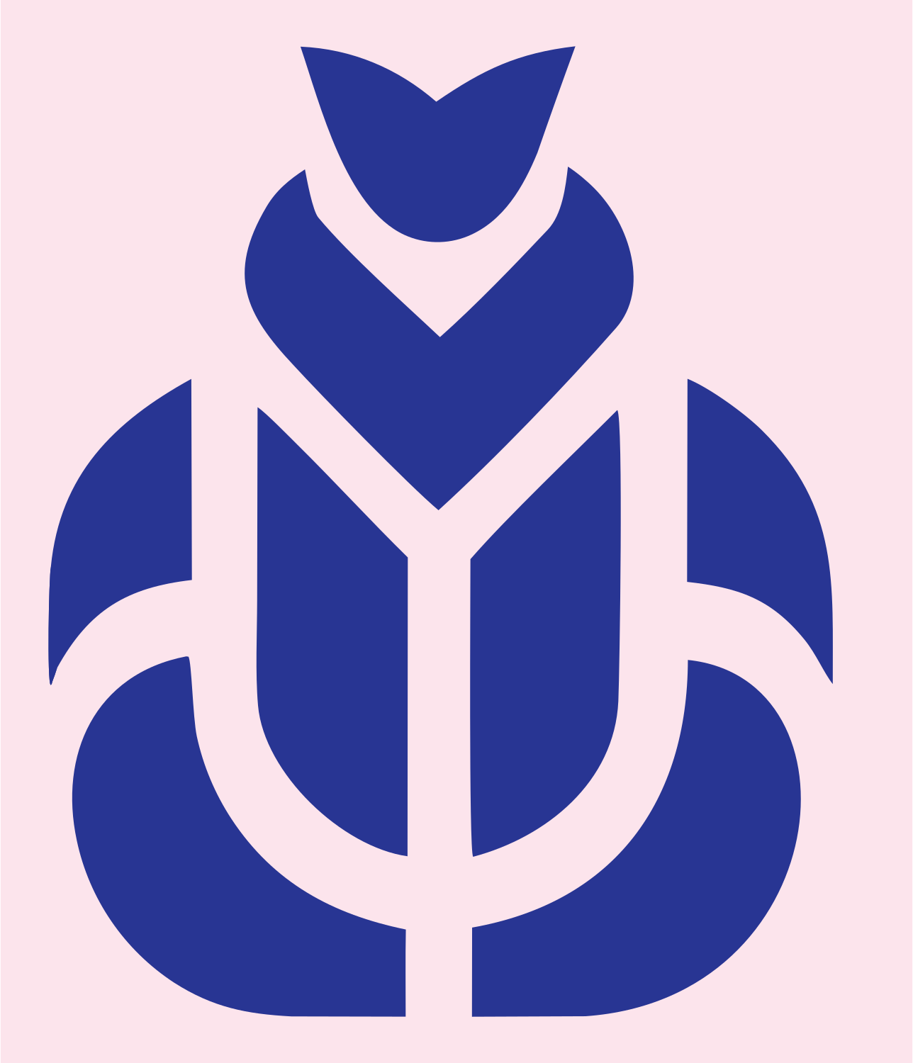 Bold Scarab Beetle Icon #fce4ec/#283593