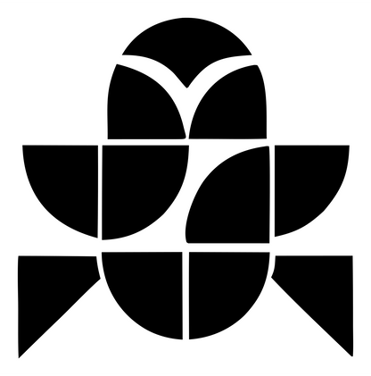 Geometric Scarab Beetle Crest #ffffff/#000000