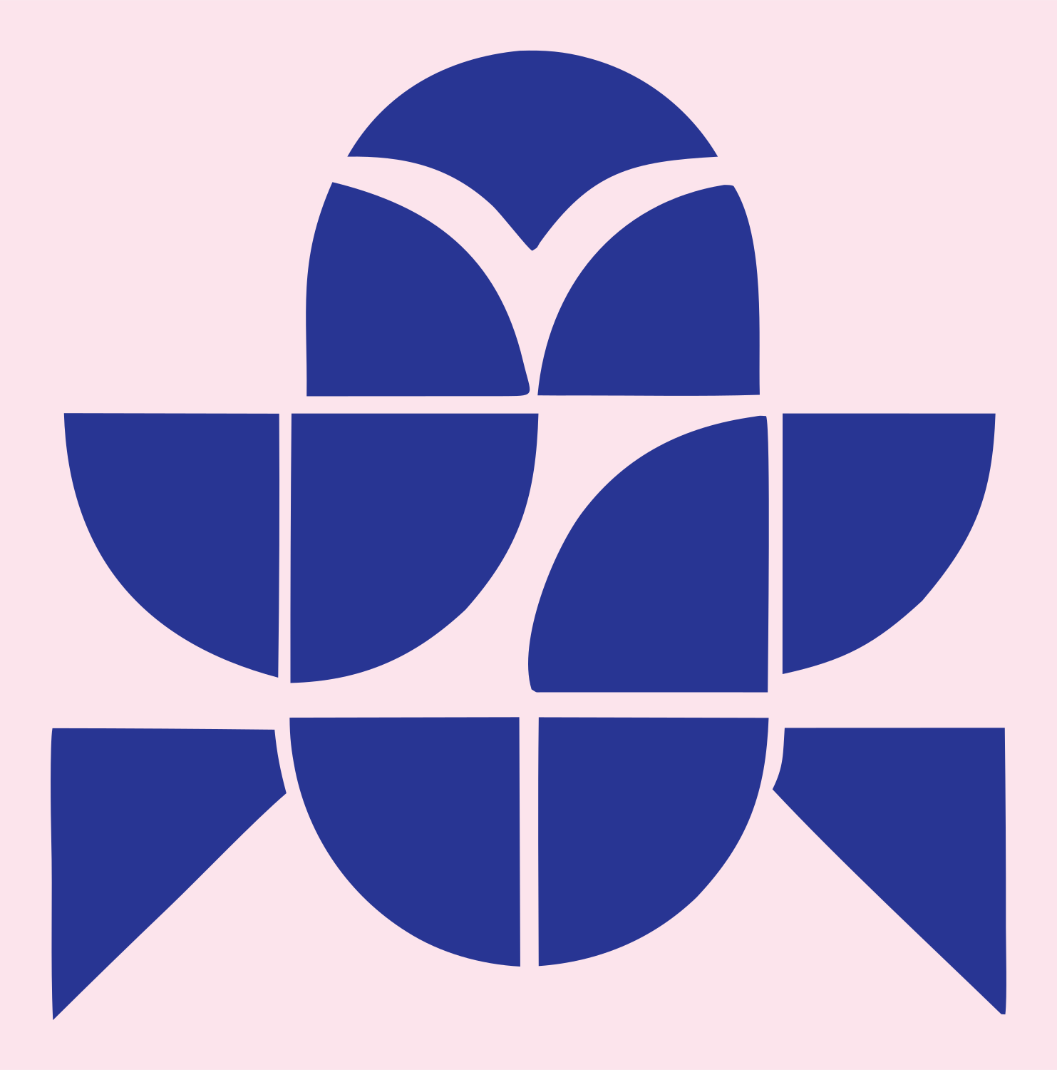 Geometric Scarab Beetle Crest #fce4ec/#283593