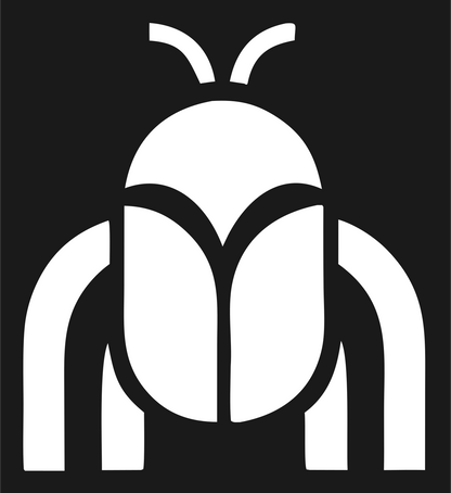 Minimalist Beetle Top-Down Icon #1a1a1a/#ffffff