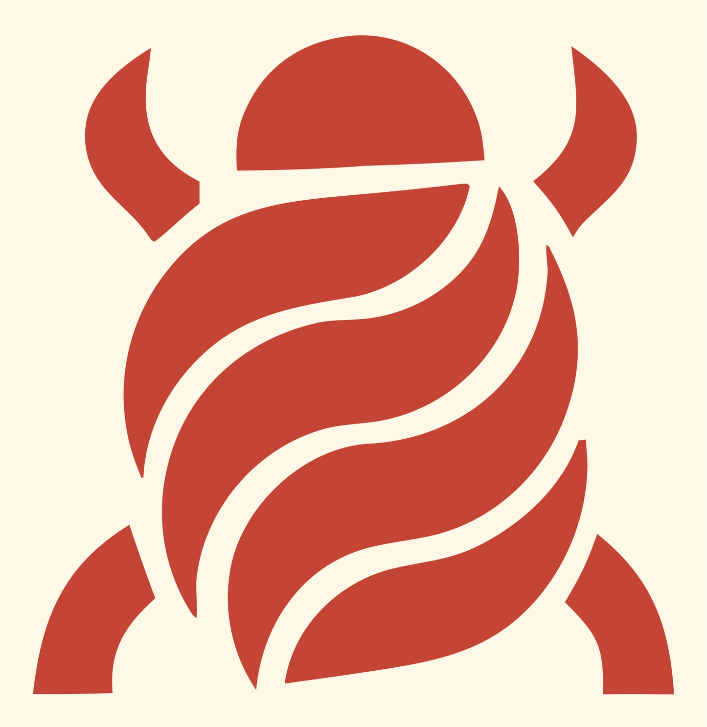 Bold Beetle Shell Emblem #fff8e7/#c44536