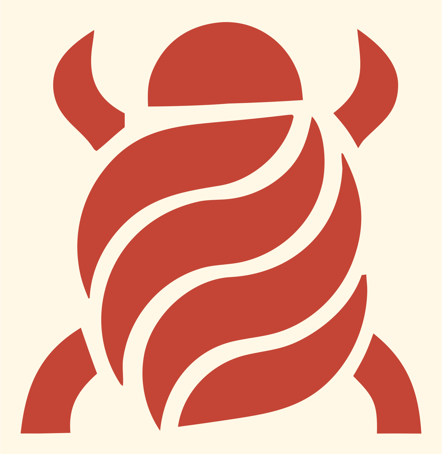 Bold Beetle Shell Emblem #fff8e7/#c44536