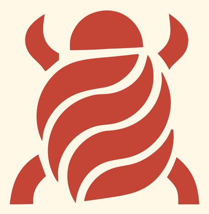 Bold Beetle Shell Emblem #fff8e7/#c44536