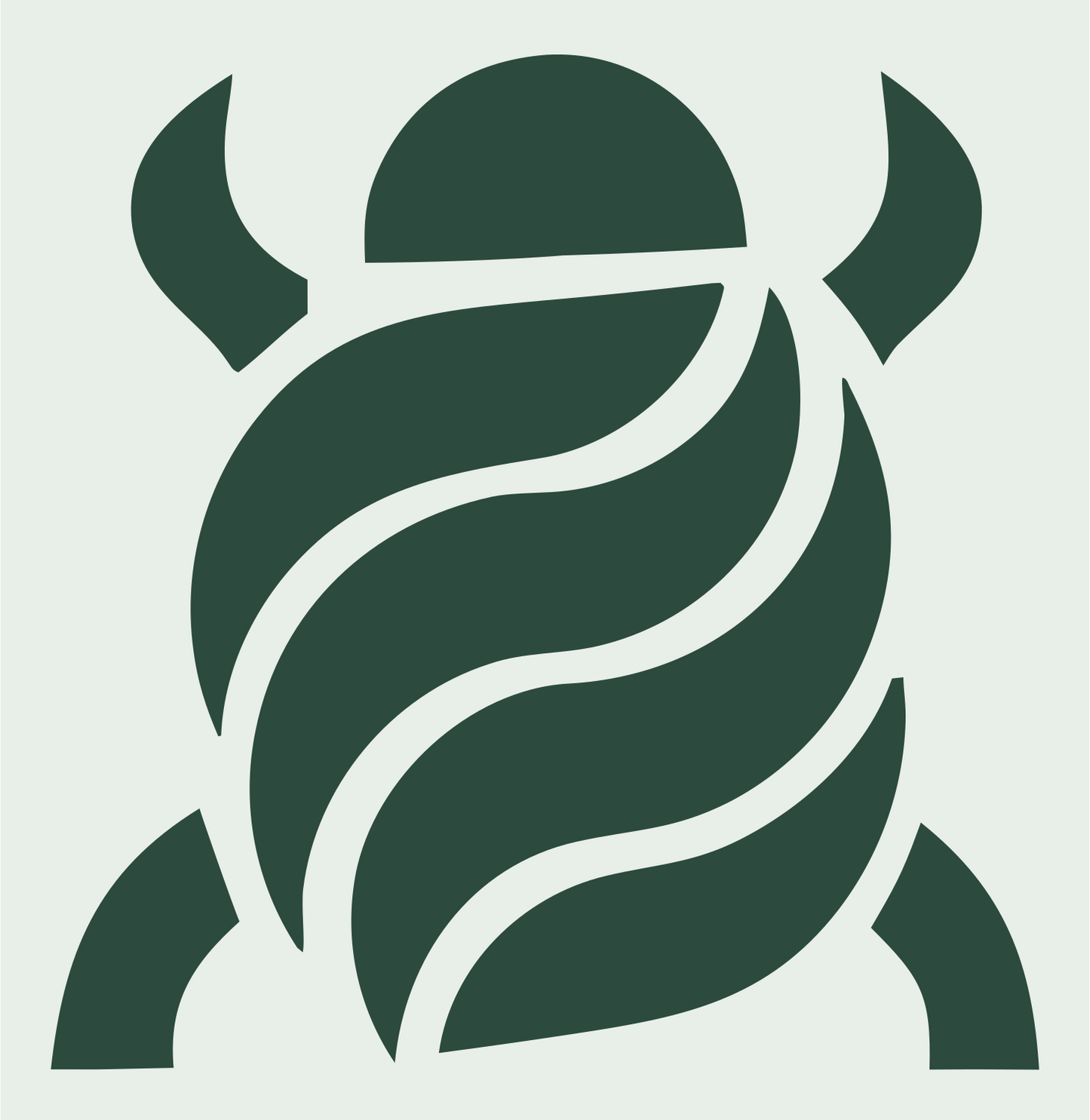 Bold Beetle Shell Emblem #e8efe9/#2d4a3e