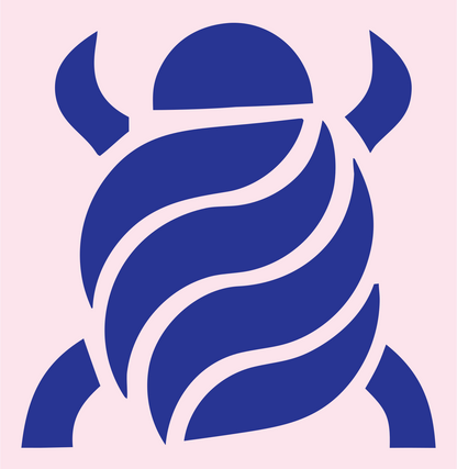 Bold Beetle Shell Emblem #fce4ec/#283593