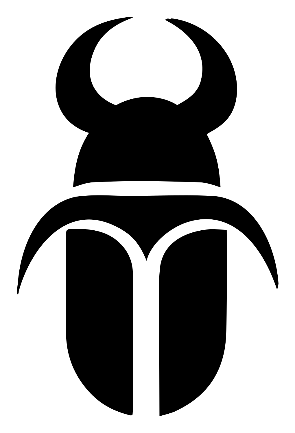 Silhouette Scarab Beetle Mark #ffffff/#000000