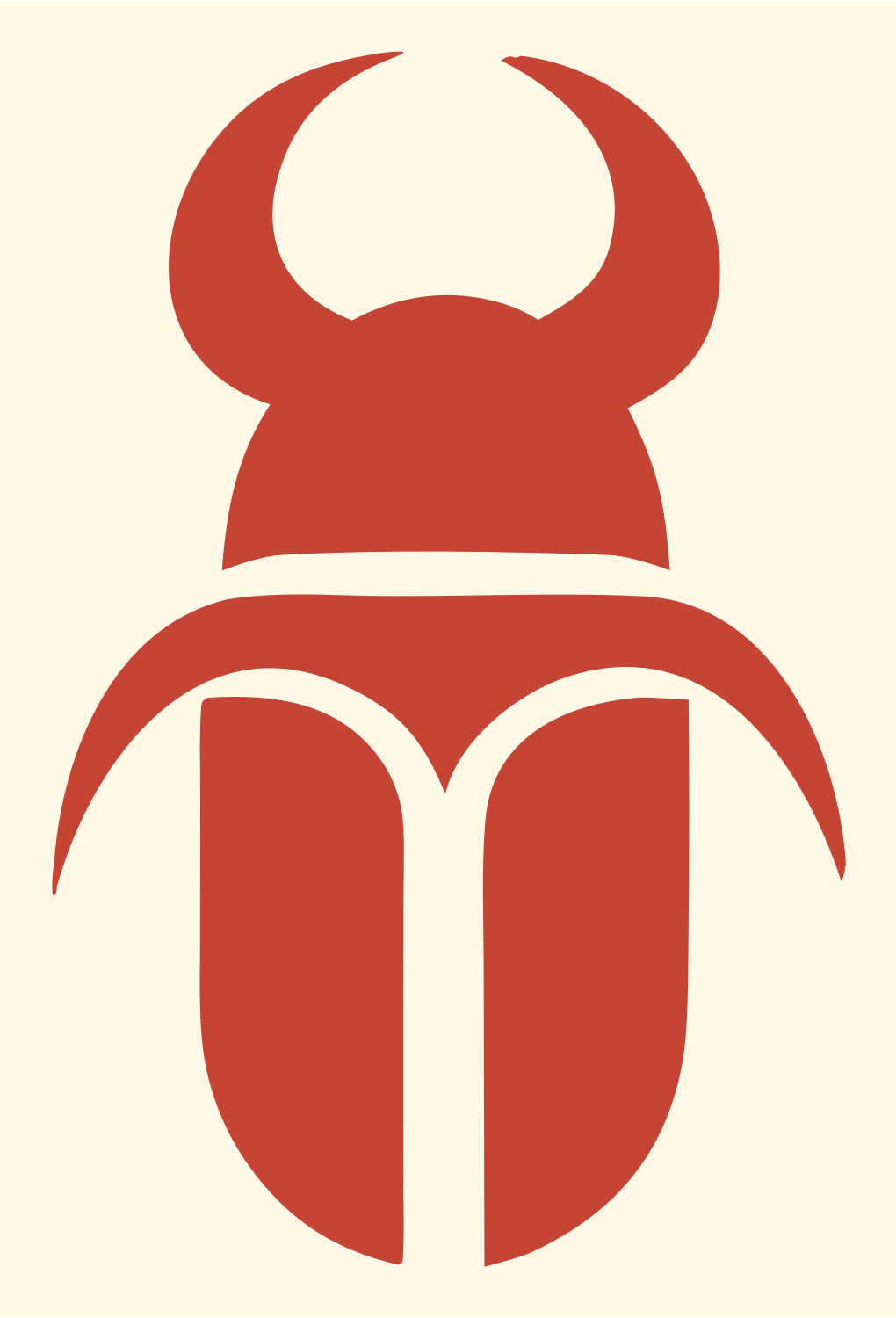 Silhouette Scarab Beetle Mark #fff8e7/#c44536