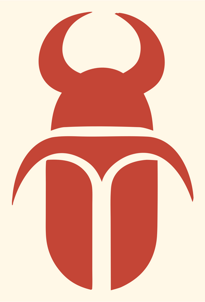Silhouette Scarab Beetle Mark #fff8e7/#c44536