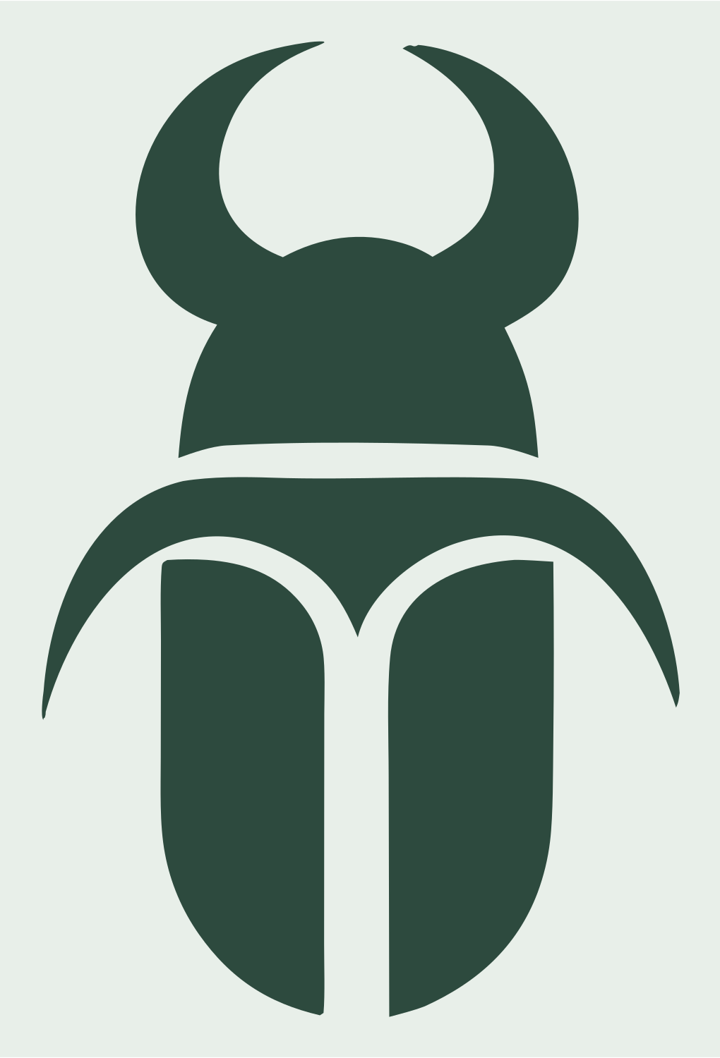 Silhouette Scarab Beetle Mark #e8efe9/#2d4a3e