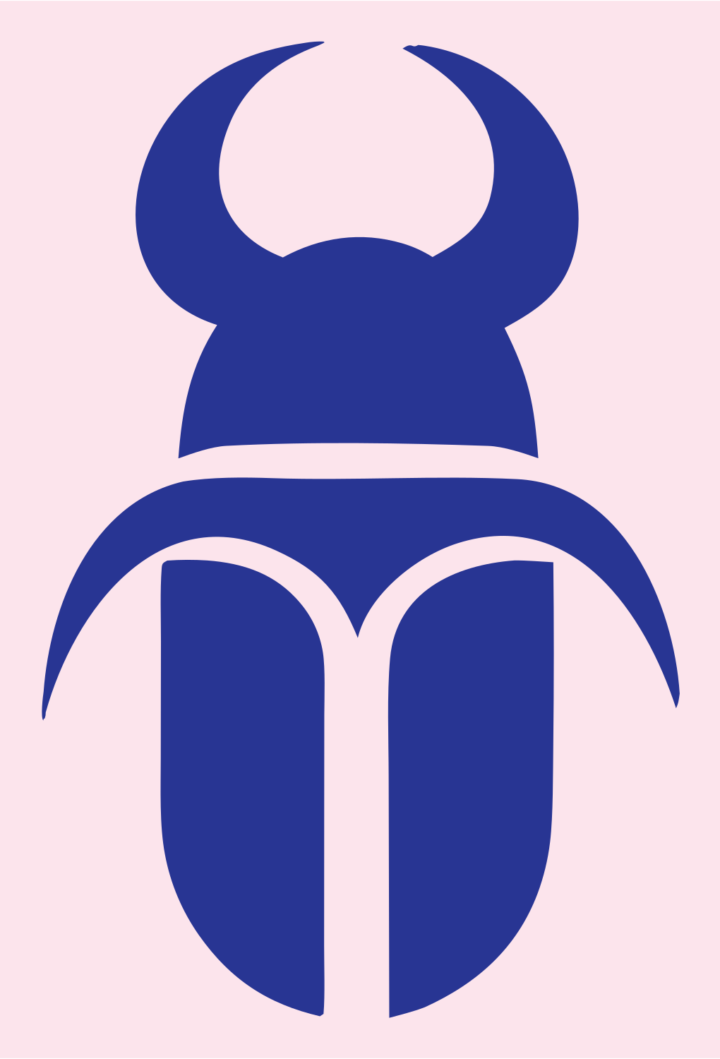 Silhouette Scarab Beetle Mark #fce4ec/#283593