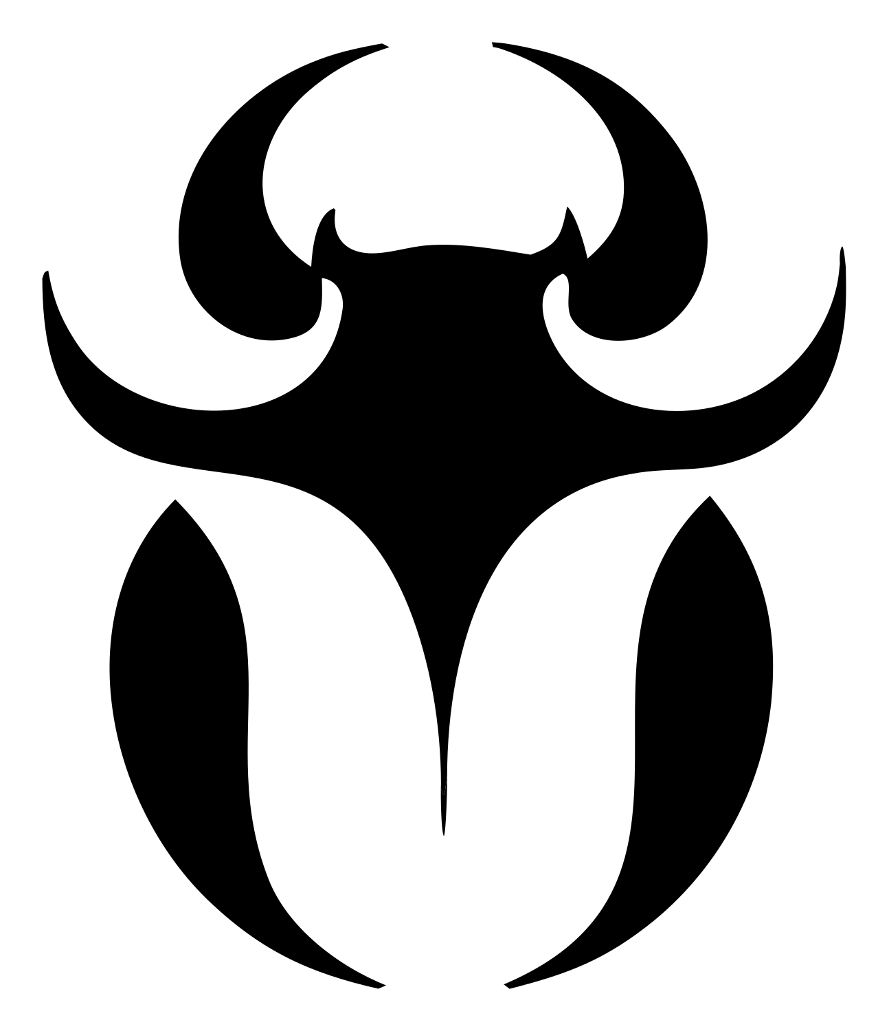 Tribal Horned Beetle Emblem #ffffff/#000000