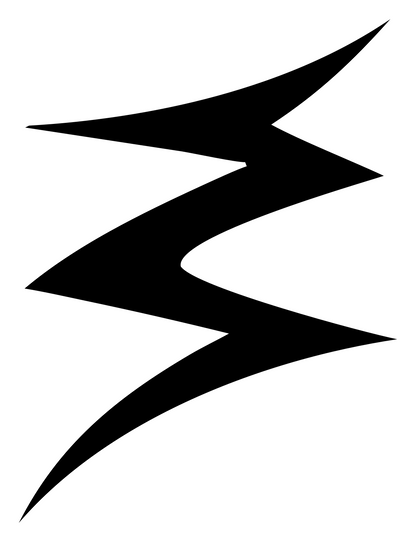 Sharp Lightning Bolt Mark #ffffff/#000000