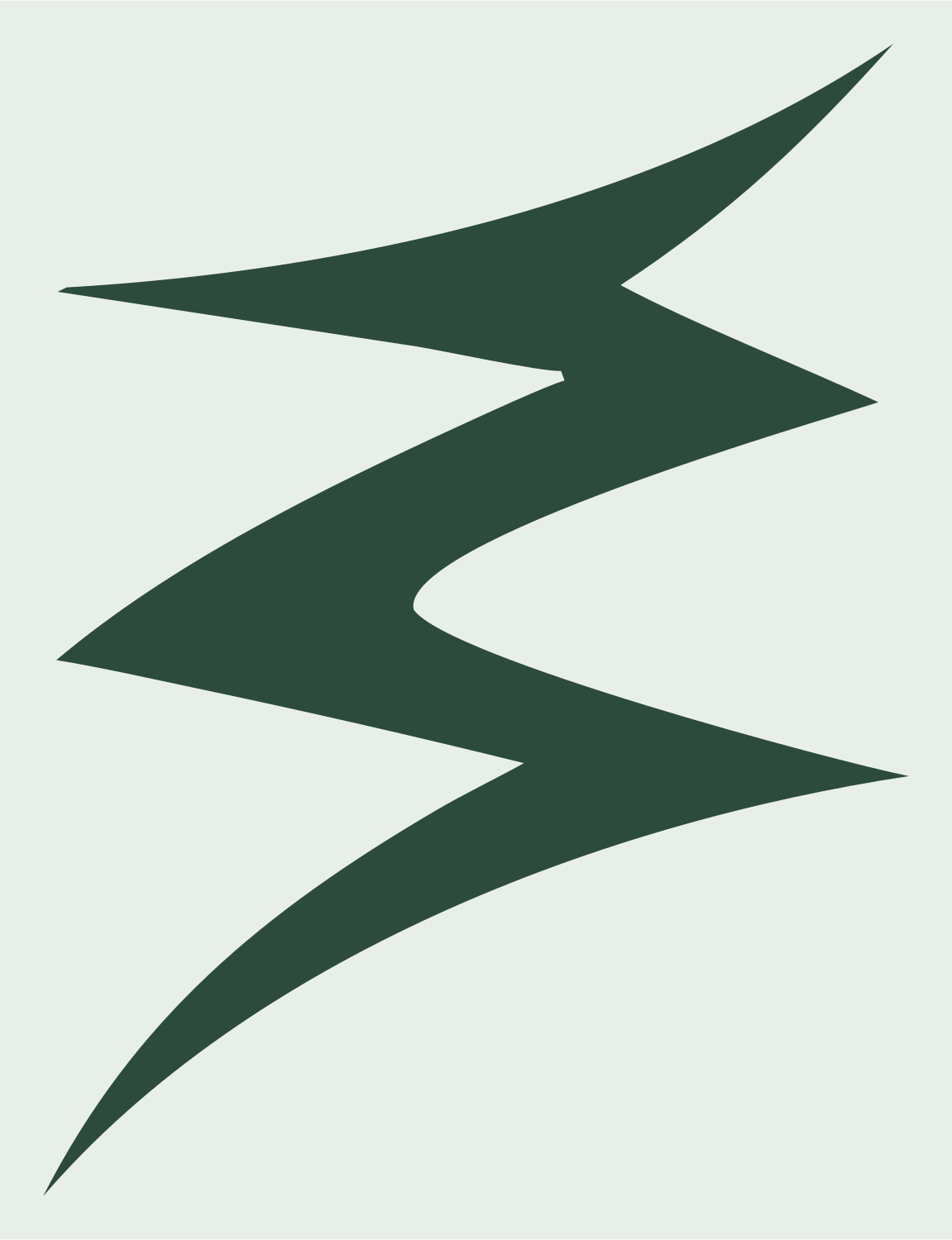 Sharp Lightning Bolt Mark #e8efe9/#2d4a3e