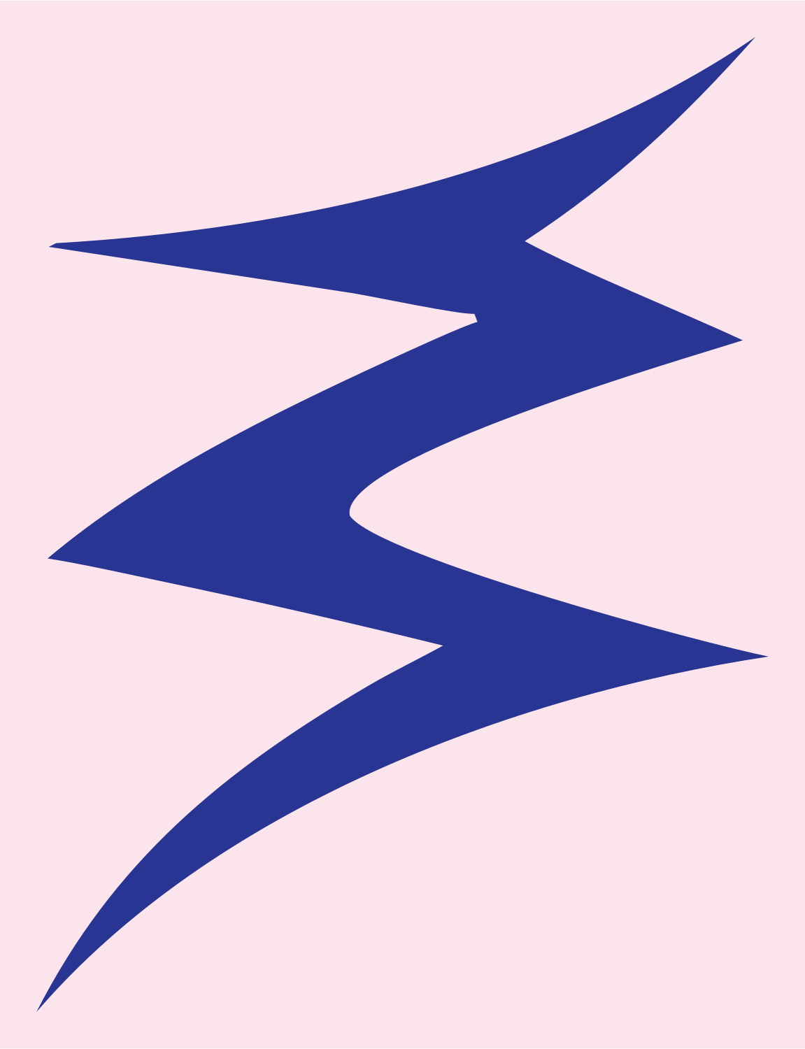 Sharp Lightning Bolt Mark #fce4ec/#283593
