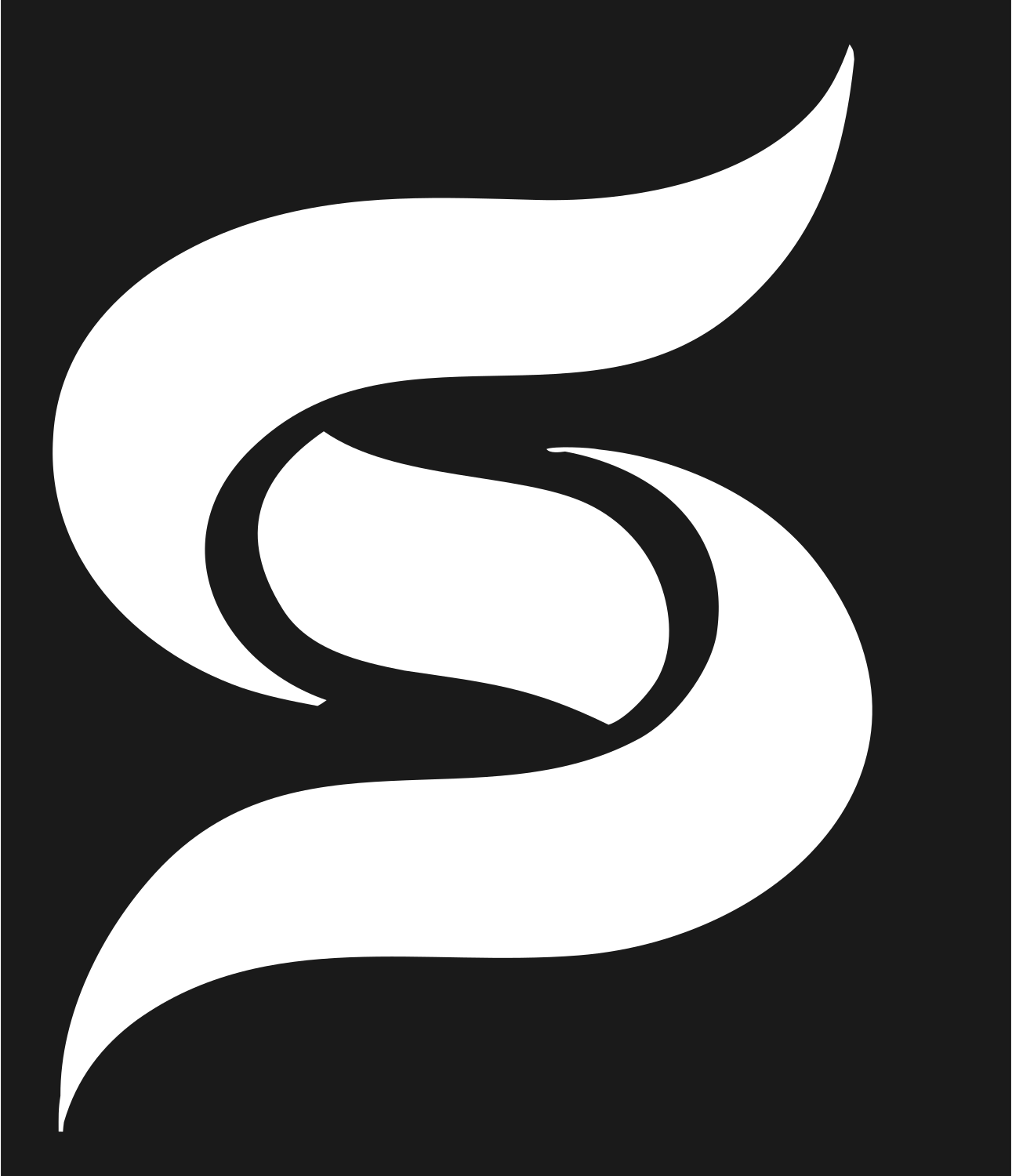 Stylized S Beetle Mark #1a1a1a/#ffffff