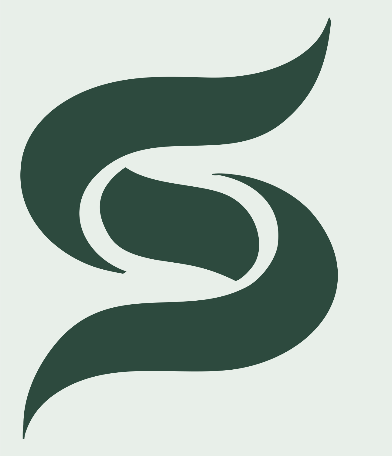 Stylized S Beetle Mark #e8efe9/#2d4a3e