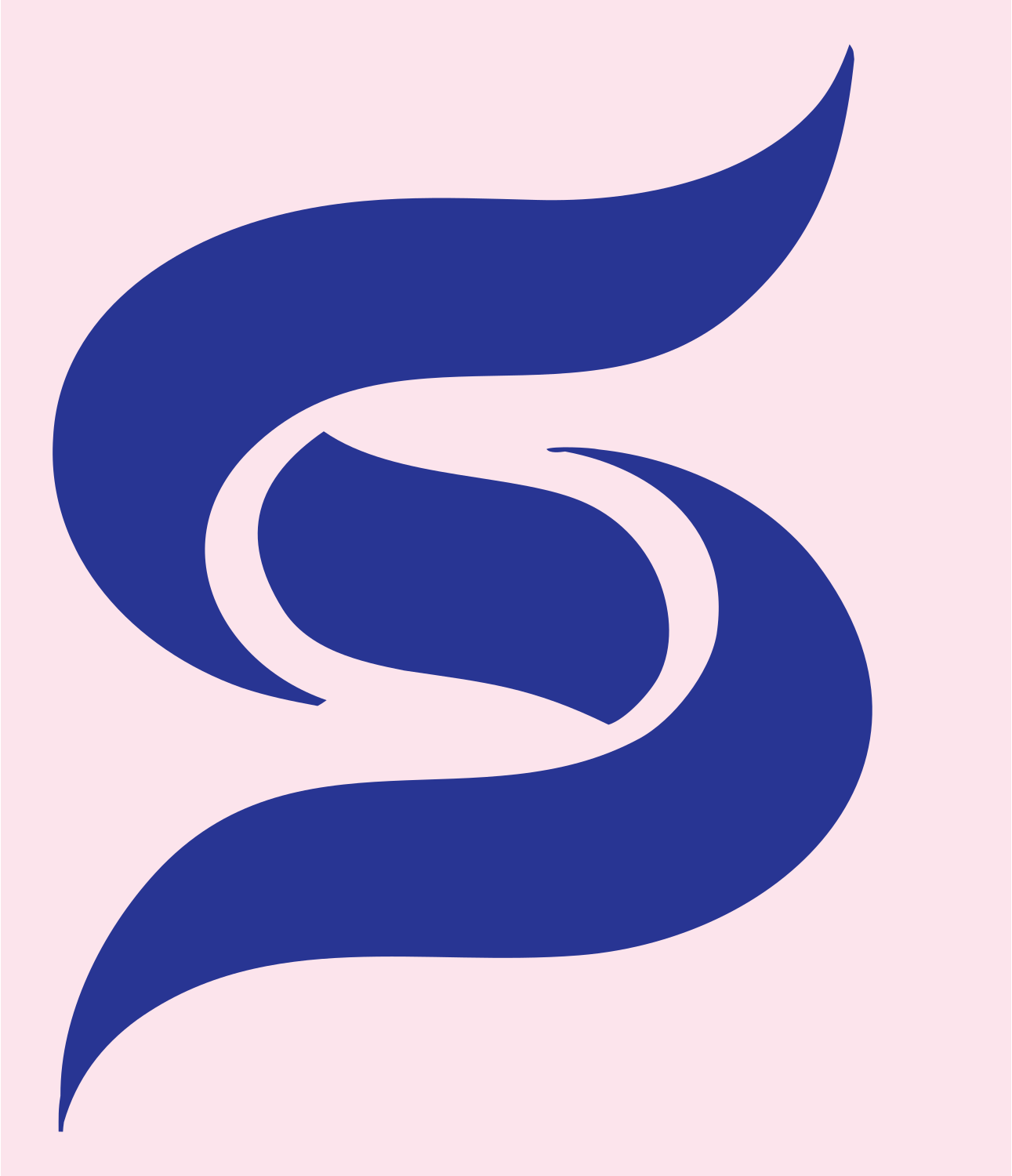 Stylized S Beetle Mark #fce4ec/#283593
