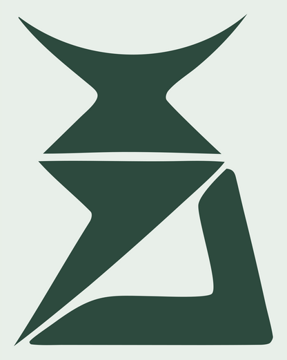 Abstract Beetle Silhouette Icon #e8efe9/#2d4a3e
