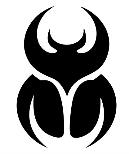 Negative Space Scarab Icon #ffffff/#000000
