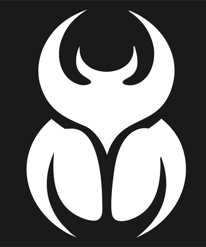 Negative Space Scarab Icon #1a1a1a/#ffffff