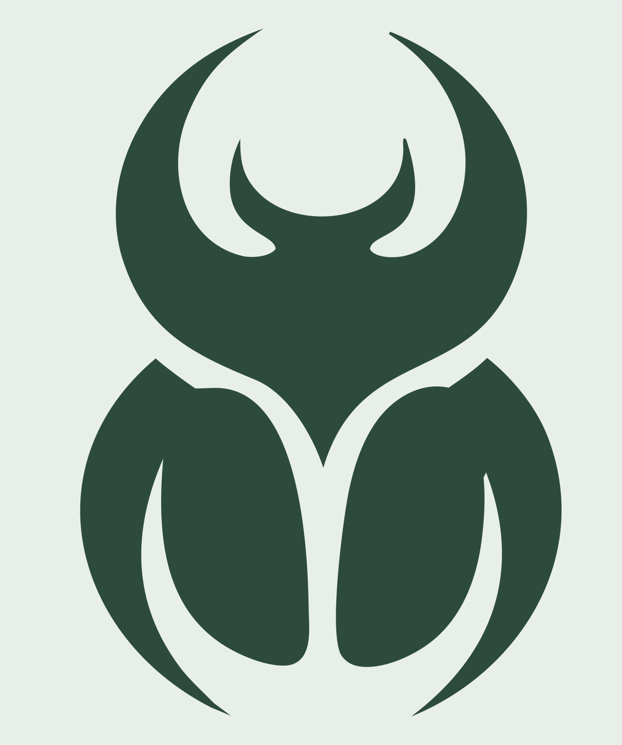 Negative Space Scarab Icon #e8efe9/#2d4a3e