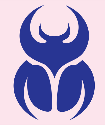 Negative Space Scarab Icon #fce4ec/#283593
