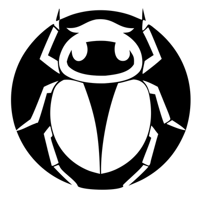 Scarab Circle Badge #ffffff/#000000