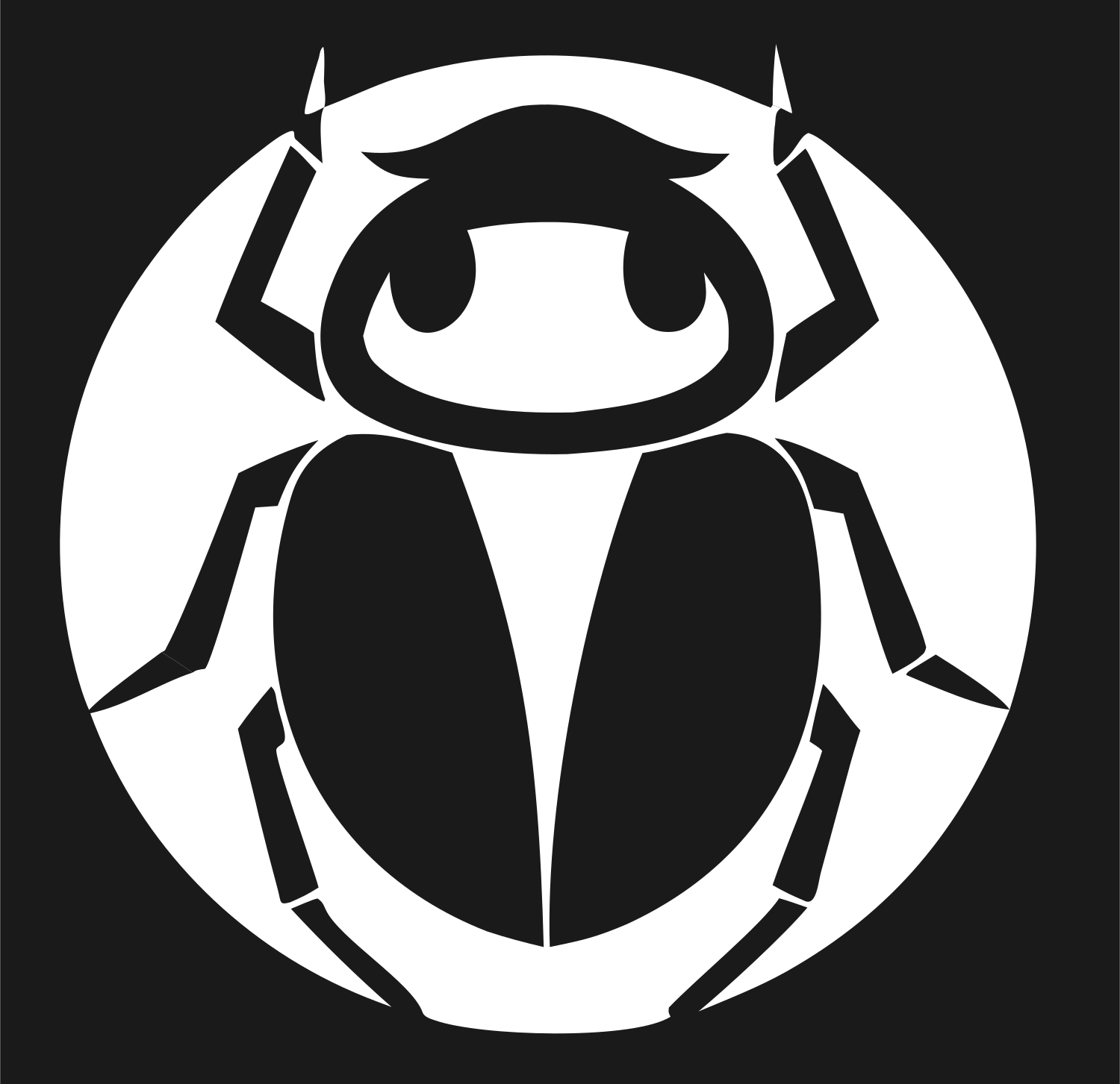 Scarab Circle Badge #1a1a1a/#ffffff