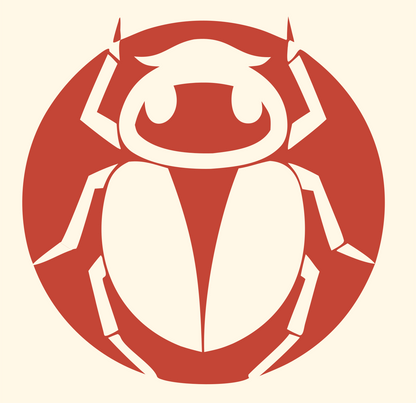 Scarab Circle Badge #fff8e7/#c44536